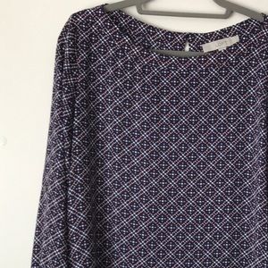 Loft Geo Print Boatneck Blouse